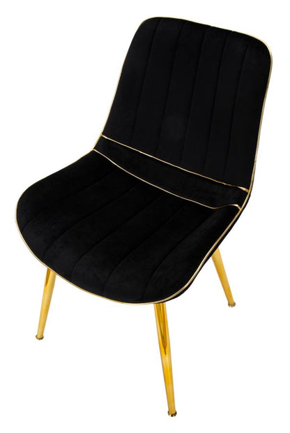 Cadeira Paris Preta Dourado Conjunto 2 Un. Cm 51x59x79
