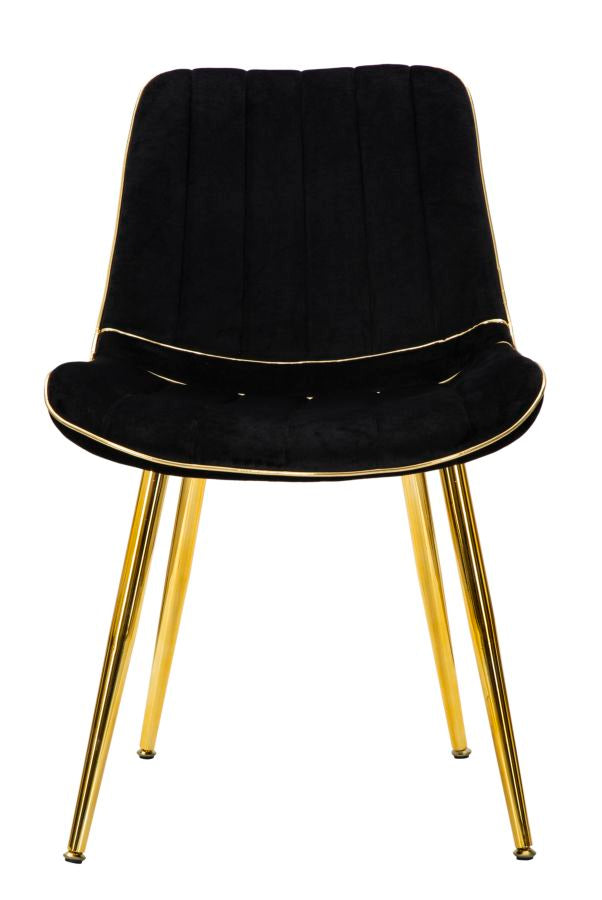 Cadeira Paris Preta Dourado Conjunto 2 Un. Cm 51x59x79