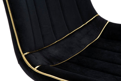 Cadeira Paris Preta Dourado Conjunto 2 Un. Cm 51x59x79