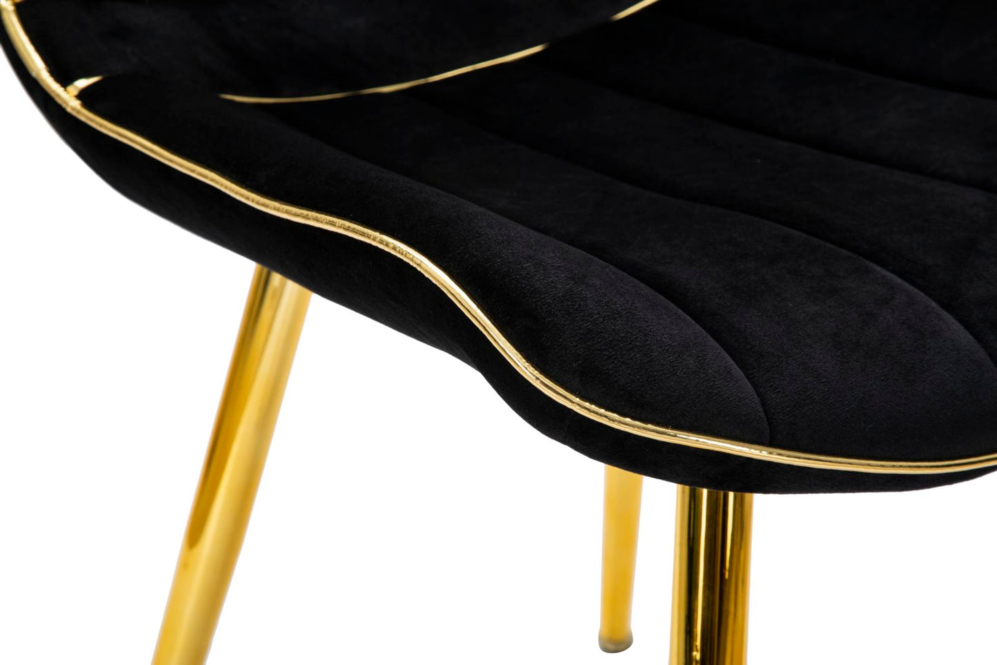 Cadeira Paris Preta Dourado Conjunto 2 Un. Cm 51x59x79