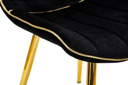 Cadeira Paris Preta Dourado Conjunto 2 Un. Cm 51x59x79