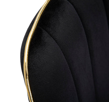 Cadeira Paris Preta Dourado Conjunto 2 Un. Cm 51x59x79
