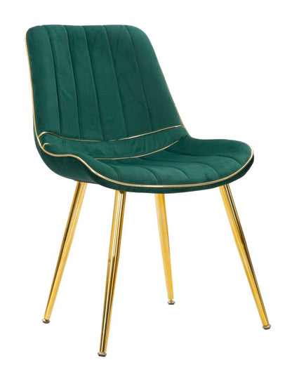 Cadeira Paris Verde Dourado Conjunto 2 Un. Cm 51x59x79