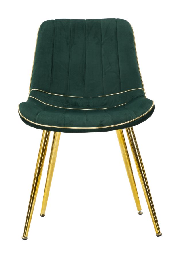 Cadeira Paris Verde Dourado Conjunto 2 Un. Cm 51x59x79