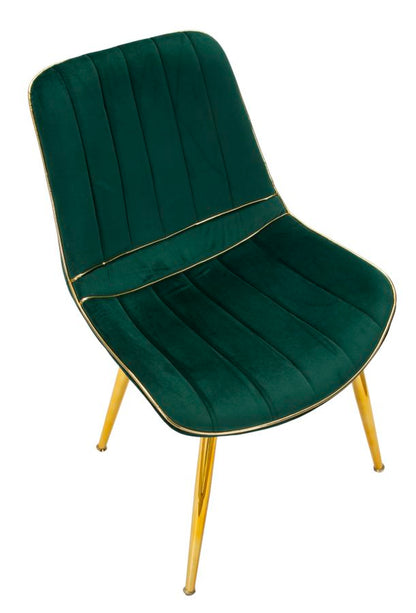 Cadeira Paris Verde Dourado Conjunto 2 Un. Cm 51x59x79