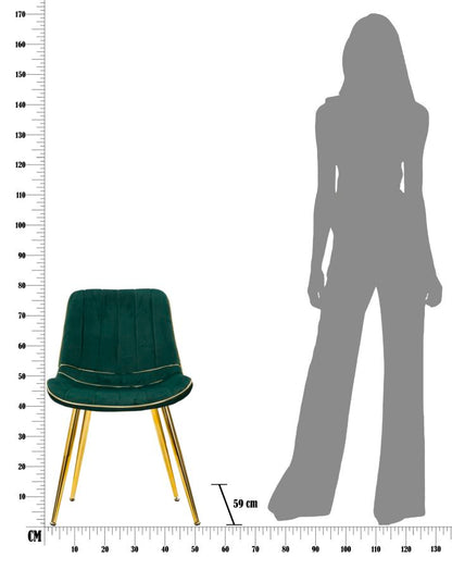 Cadeira Paris Verde Dourado Conjunto 2 Un. Cm 51x59x79