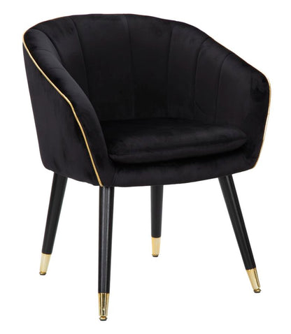 Poltrona Paris Preta Dourado Cm 62x58x78