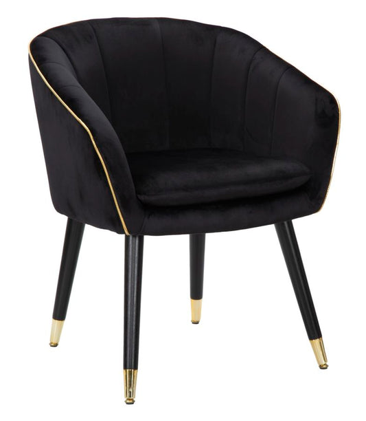 Poltrona Paris Preta Dourado Cm 62x58x78