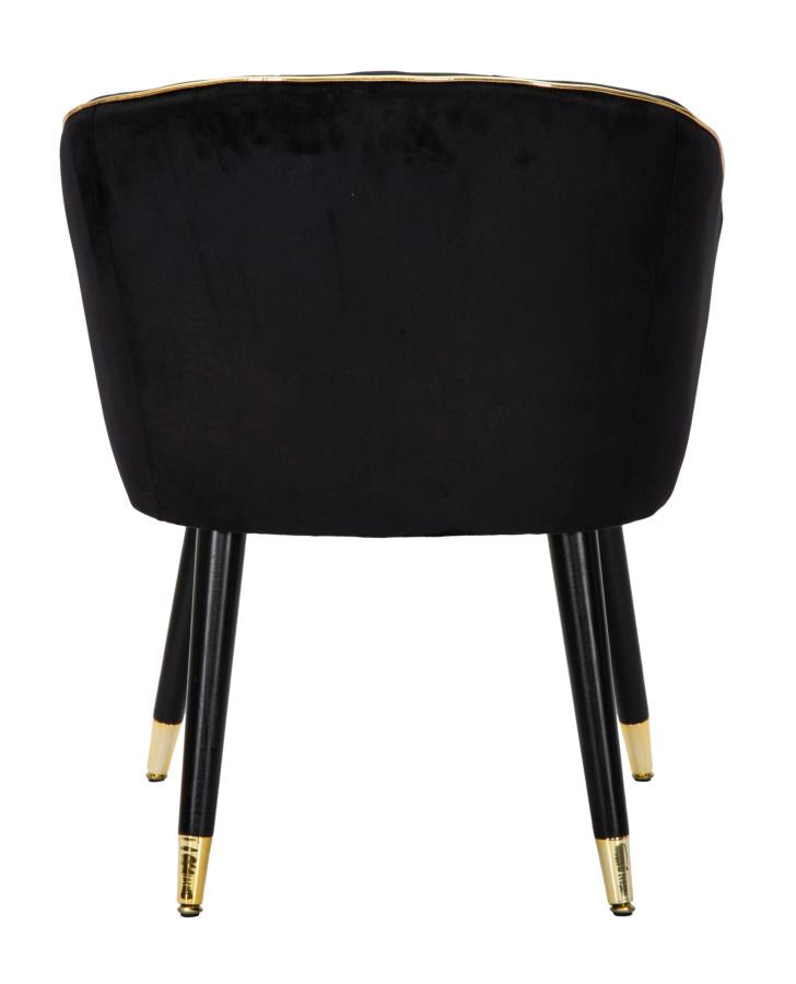 Poltrona Paris Preta Dourado Cm 62x58x78