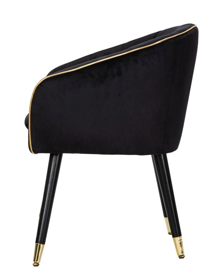 Poltrona Paris Preta Dourado Cm 62x58x78