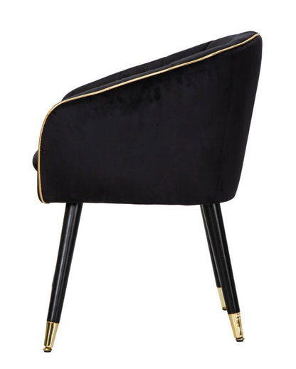 Poltrona Paris Preta Dourado Cm 62x58x78