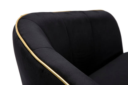Poltrona Paris Preta Dourado Cm 62x58x78