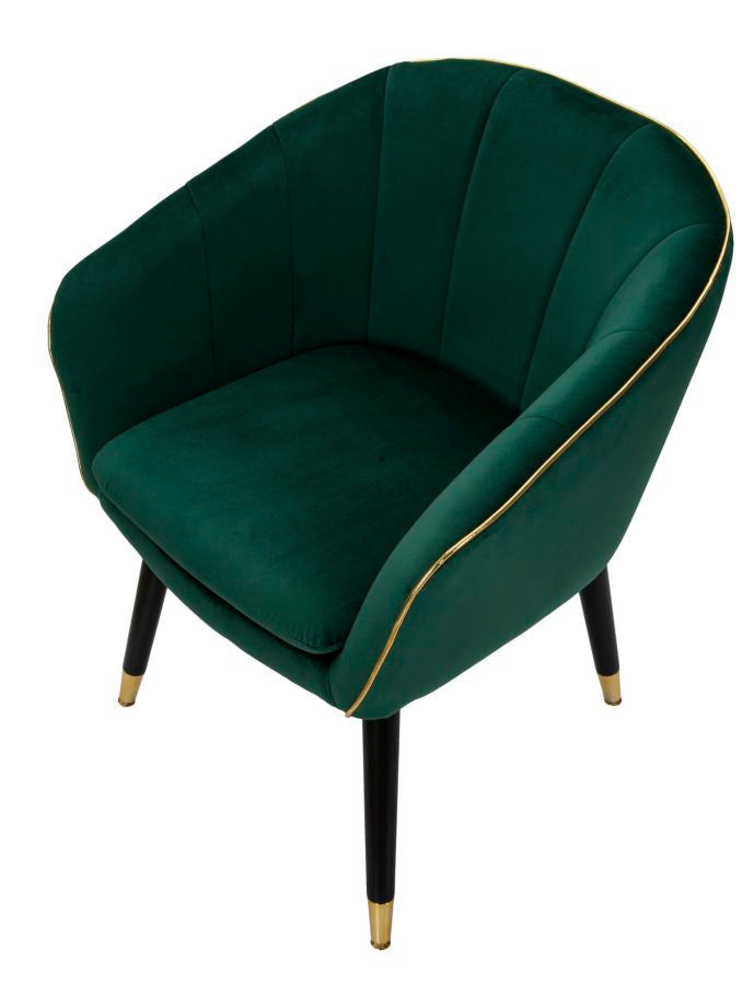 Poltrona Paris Verde Dourado Cm 62x58x78