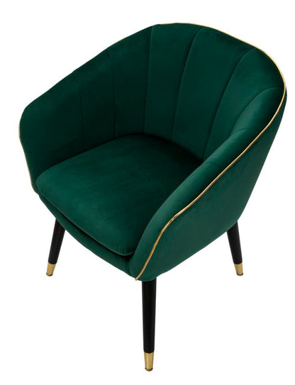 Poltrona Paris Verde Dourado Cm 62x58x78
