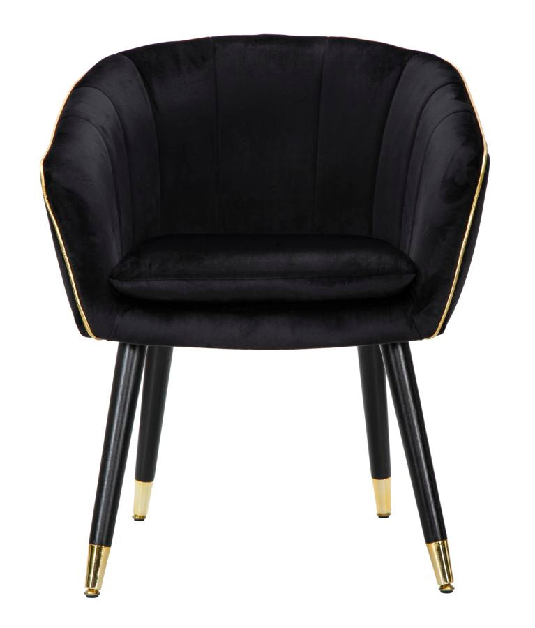 Poltrona Paris Preta Dourado Cm 62x58x78
