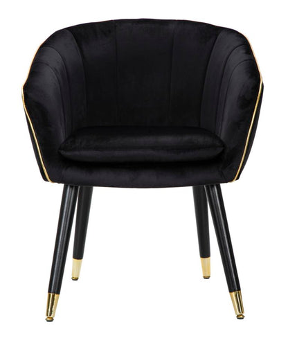 Poltrona Paris Preta Dourado Cm 62x58x78