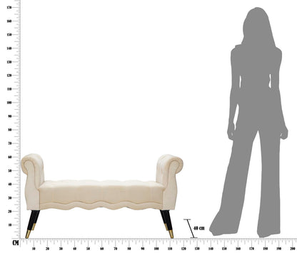 Banco Paris Creme Dourado Cm 120x40x60