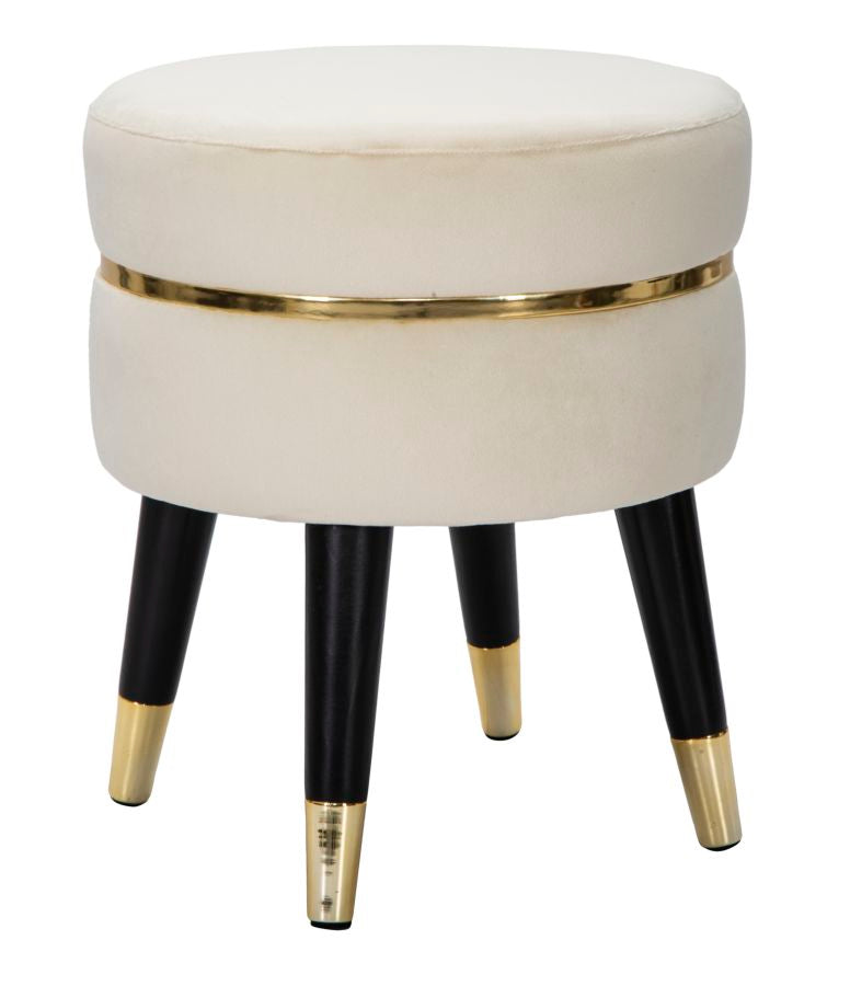 Banco Paris Creme Dourado Cm ø 35x40,5