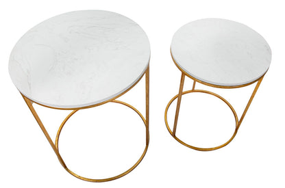 Mesas Auxiliares Simply Marble Par Cm ø 52x63-42x53