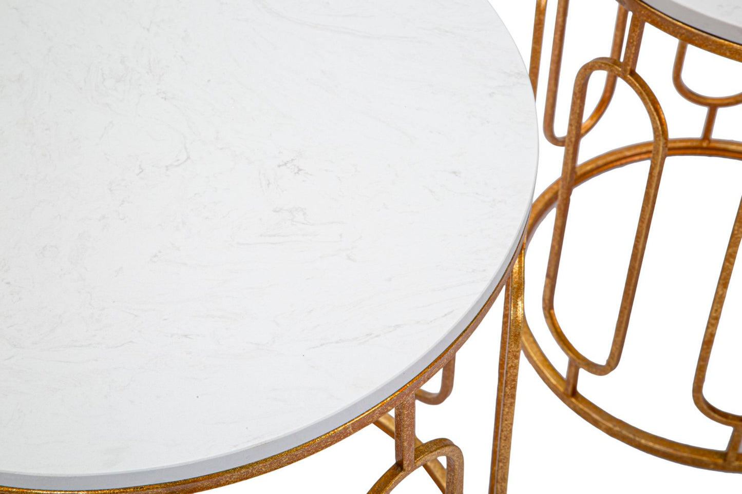 Mesas Auxiliares Tory Marble Par Cm ø 46x55-39x48