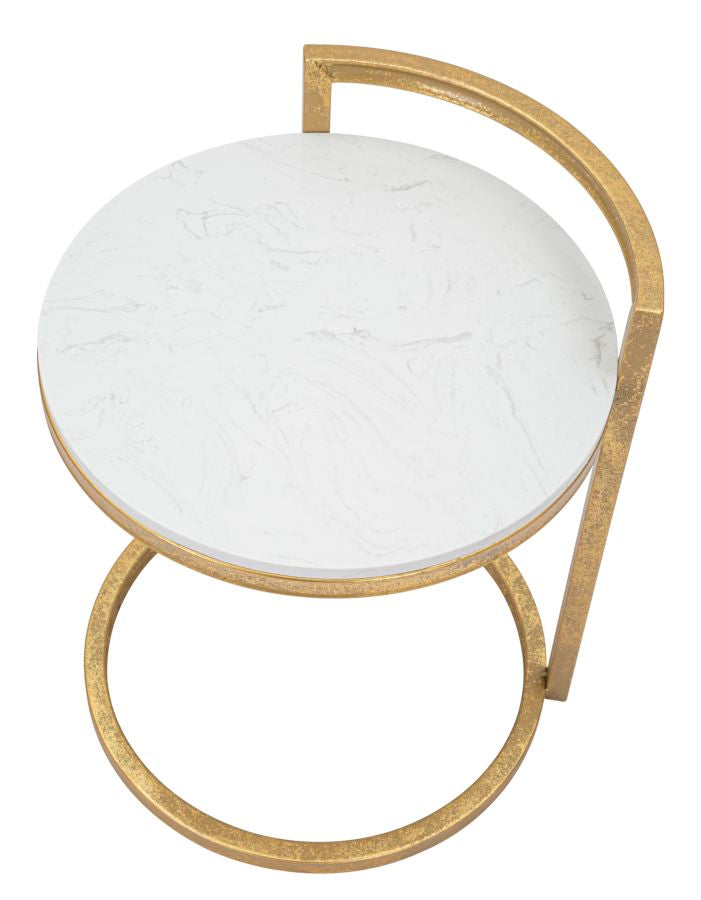 Mesa Auxiliar Redondo Marble Cm 40x43x50