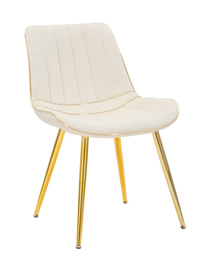 Cadeira Paris Creme Dourado Conjunto 2 Un. Cm 51x59x79