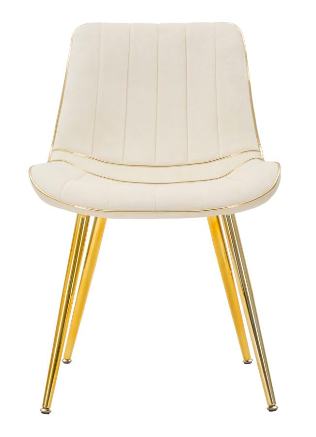 Cadeira Paris Creme Dourado Conjunto 2 Un. Cm 51x59x79