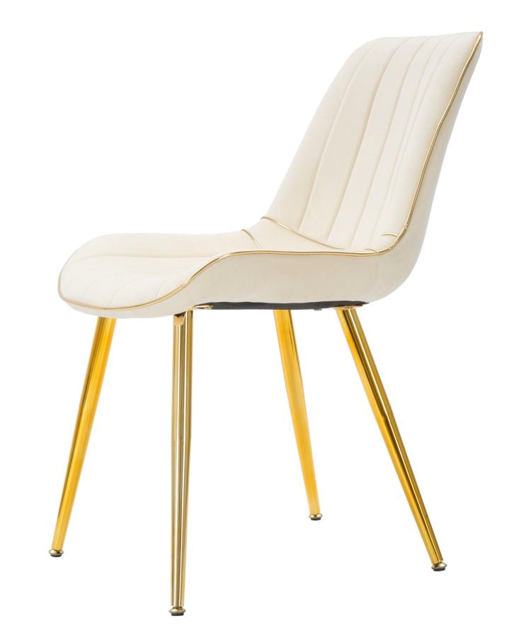 Cadeira Paris Creme Dourado Conjunto 2 Un. Cm 51x59x79