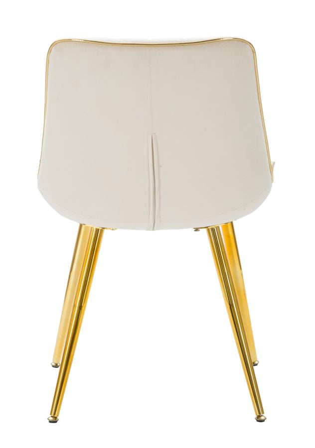 Cadeira Paris Creme Dourado Conjunto 2 Un. Cm 51x59x79