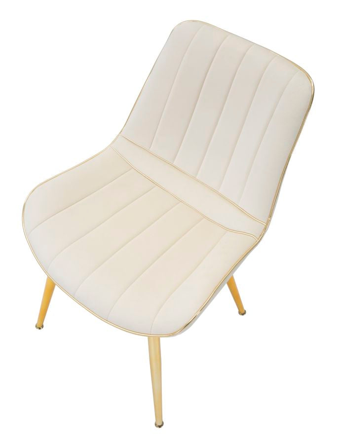 Cadeira Paris Creme Dourado Conjunto 2 Un. Cm 51x59x79
