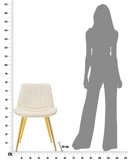 Cadeira Paris Creme Dourado Conjunto 2 Un. Cm 51x59x79
