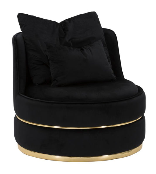 Poltrona Paris Space Preto Dourado Cm ø 84x72