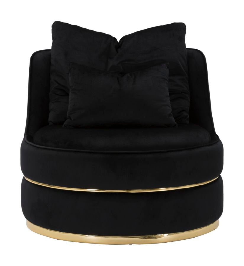 Poltrona Paris Space Preto Dourado Cm ø 84x72