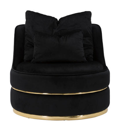 Poltrona Paris Space Preto Dourado Cm ø 84x72