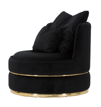 Poltrona Paris Space Preto Dourado Cm ø 84x72