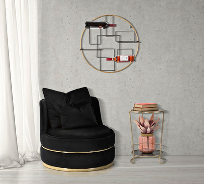 Poltrona Paris Space Preto Dourado Cm ø 84x72