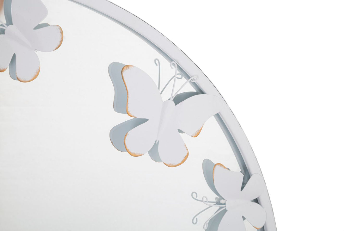 Espelho Rotondo Branco Borboleta Cm 62,5x2,3
