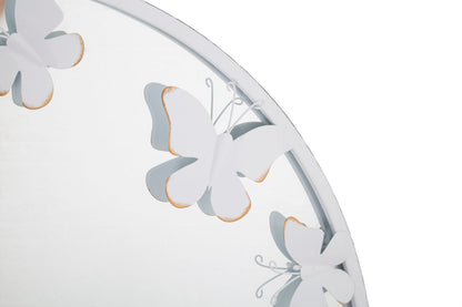 Espelho Rotondo Branco Borboleta Cm 62,5x2,3