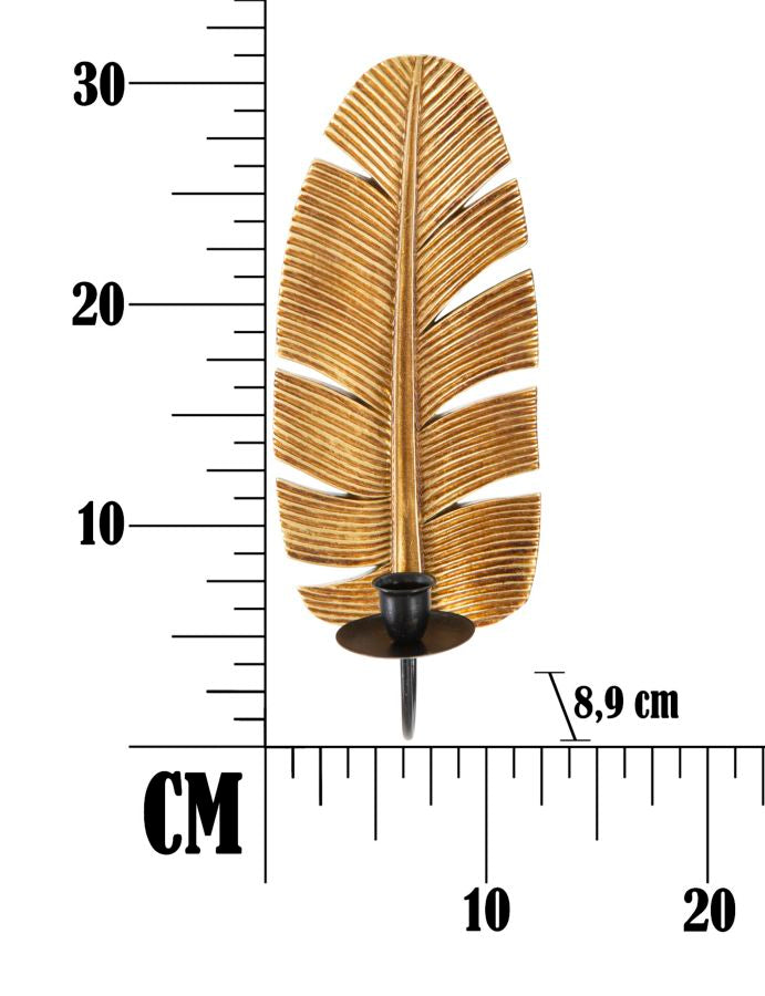 Porta velas de Parede Folha Cm 12,8x8,9x31,2