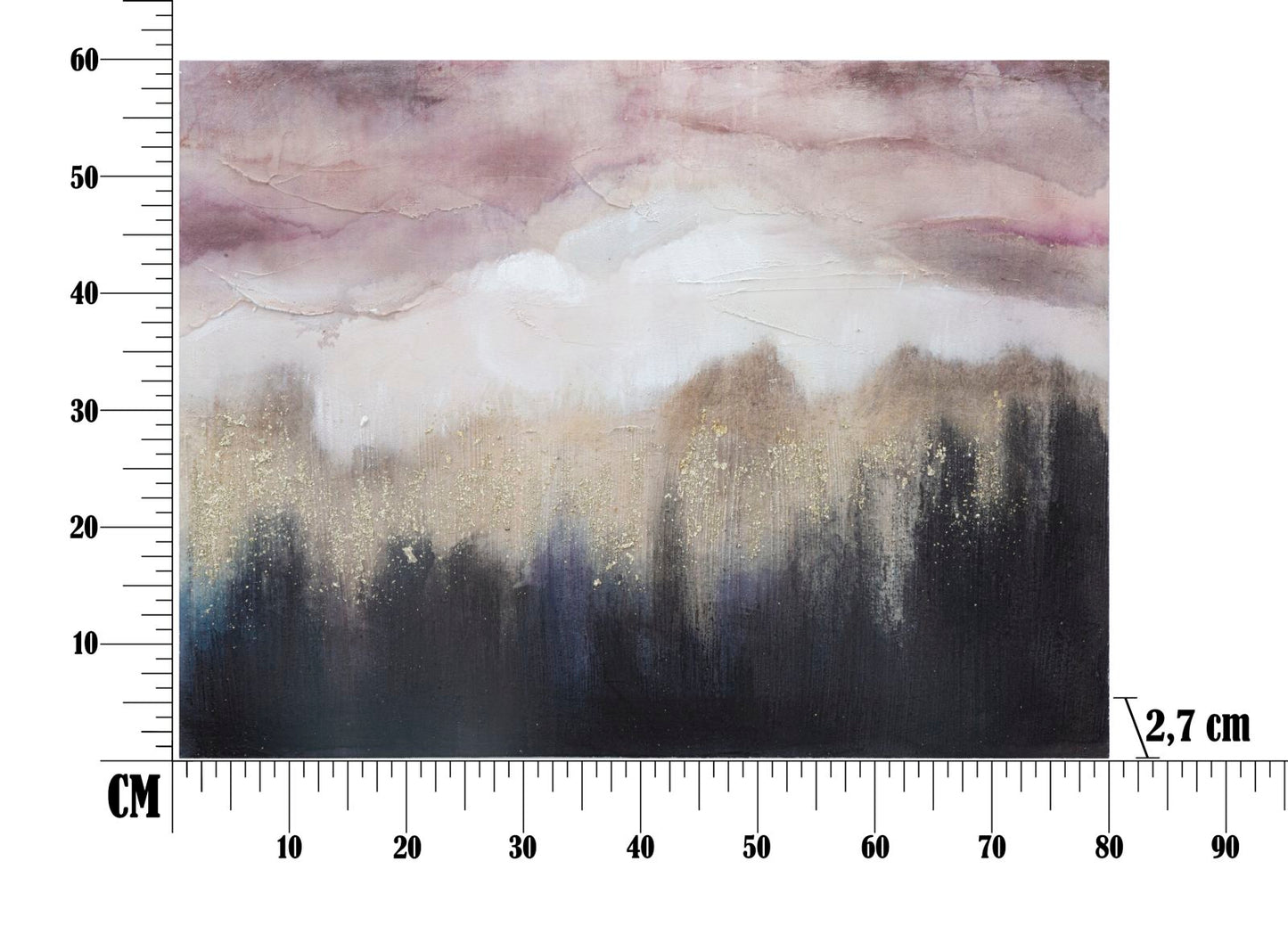 Pintura Sobre Tela Pink Mountain Cm 80x2,7x60