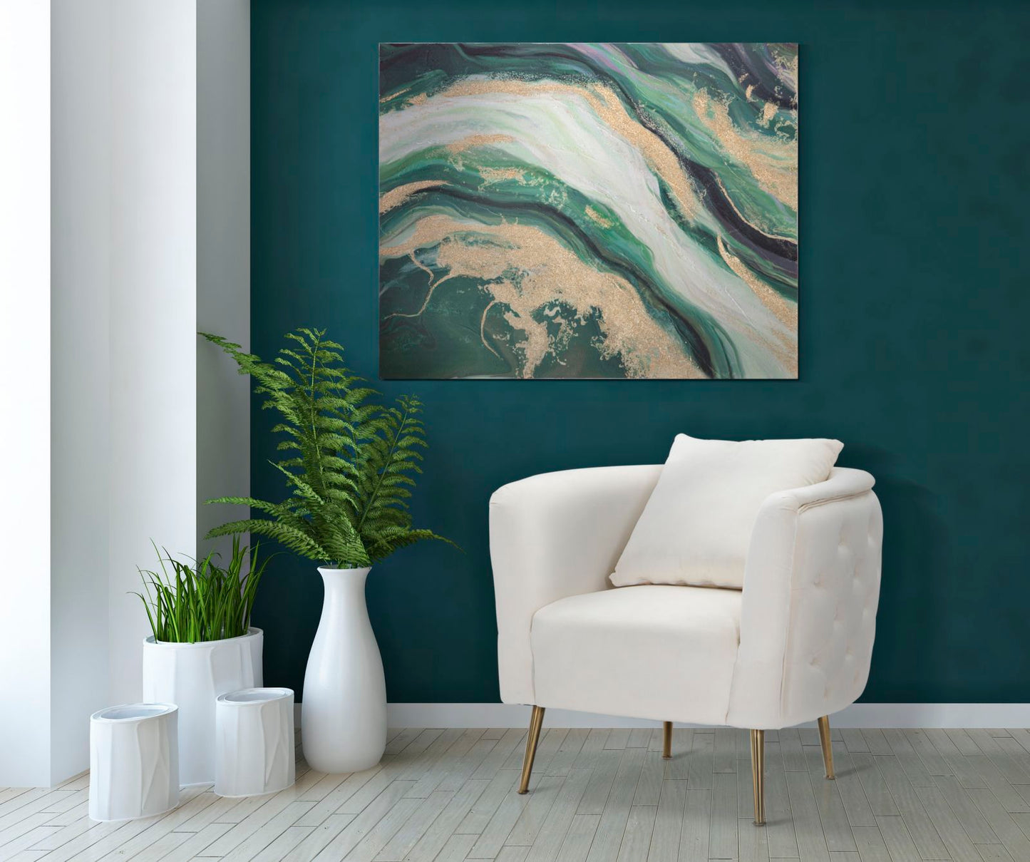 Pintura Sobre Tela Greenery Cm 80x2,8x100