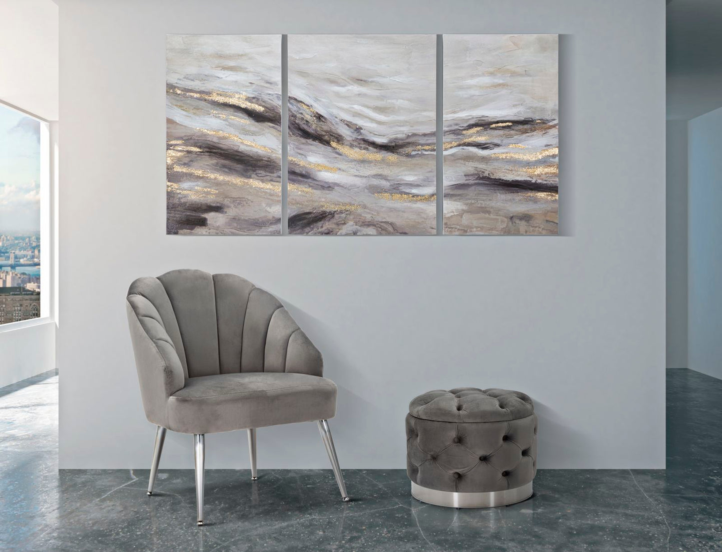 Pintura Sobre Tela Monty Conjunto 3 Un. Cm 45x2,7x80-60x2,7x80