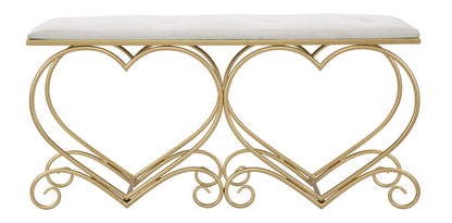 Banco Coração Creme Cm 105x37,5x51,5