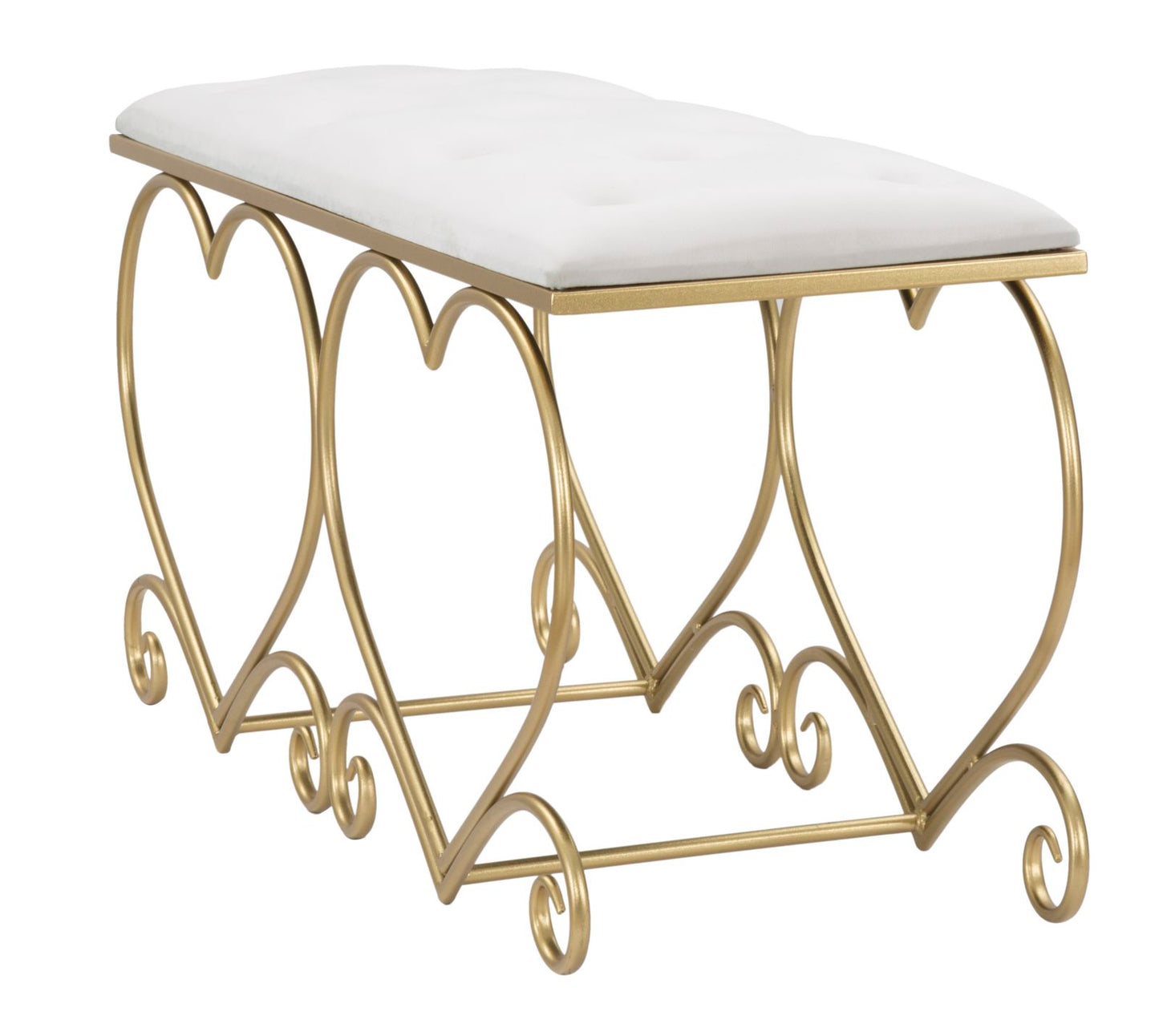 Banco Coração Creme Cm 105x37,5x51,5