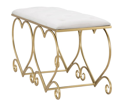 Banco Coração Creme Cm 105x37,5x51,5