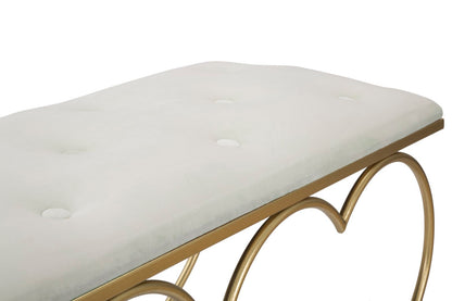 Banco Coração Creme Cm 105x37,5x51,5