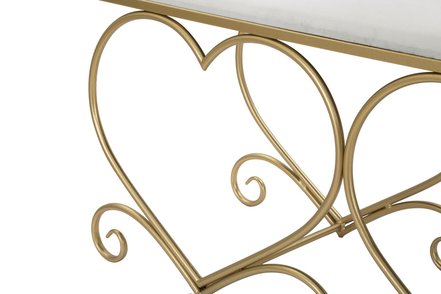 Banco Coração Creme Cm 105x37,5x51,5