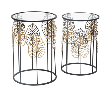 Mesa Auxiliares Foglie Glam Par Cm ø 38x55-33x50