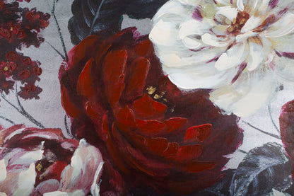 Pintura Sobre Tela Branco Vermelho Flor Darkback Cm 120x3,7x60