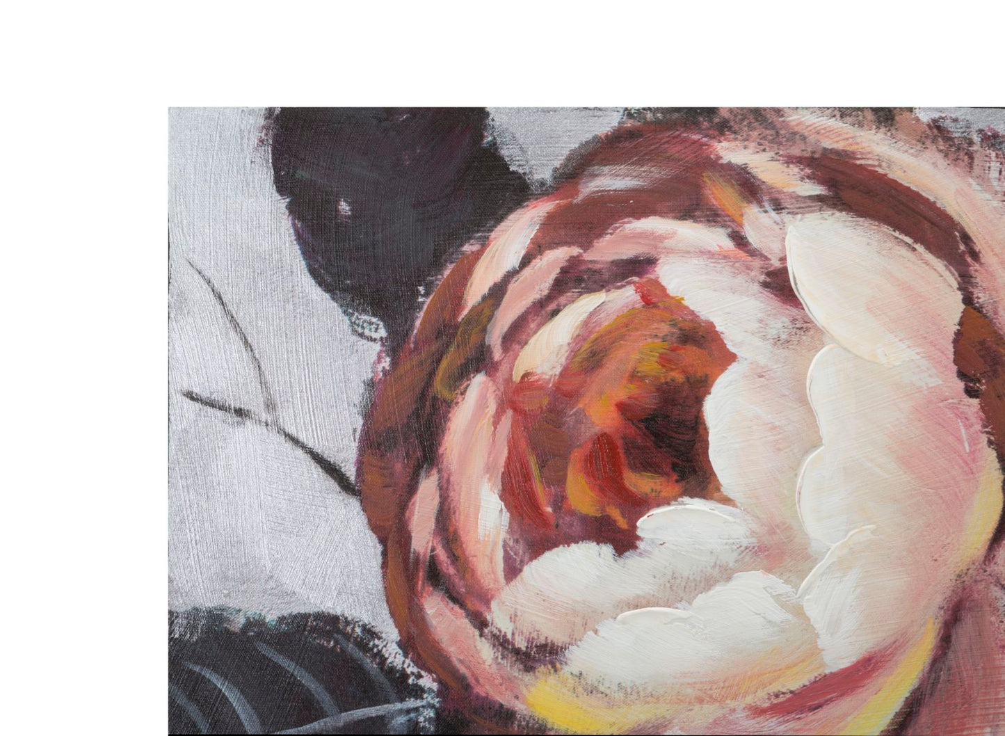 Pintura Sobre Tela Branco Vermelho Flor Lightback 150x3,8x76